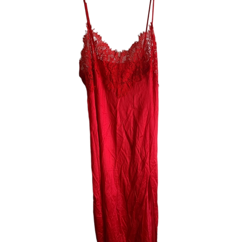 Lady Cameo Plus Size Red Vintage 90s lingerie Slip Dress Set